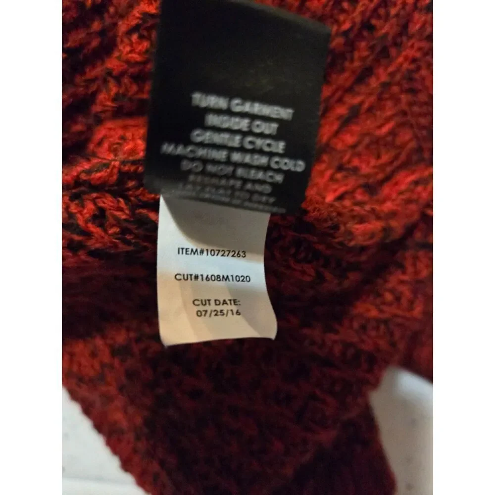 Torrid Women's Red V-Neck Marled Knit Long Sleeve Sweater Size 3 | 3X